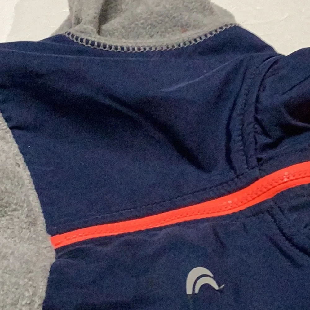 Carter’s‎ Grey Navy Bright Orange  1/2 Zip Fleece Pullover Top Jacket Shirt 18 M